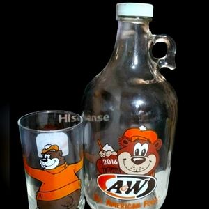 A Set Of 3 A&W Root Beer, A Large Jug 2016 & 2 Different Classic Mug & Glass